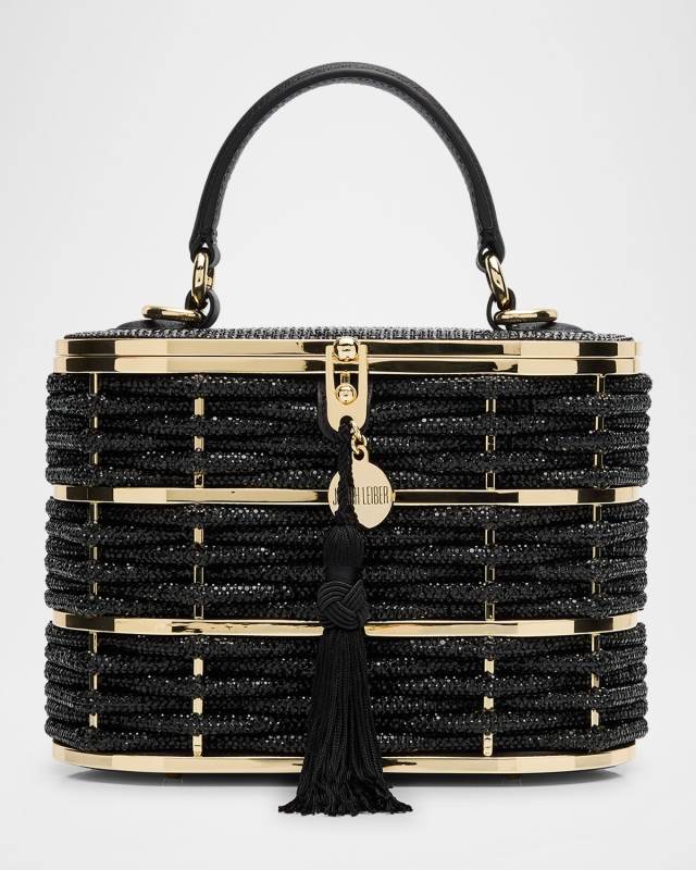 Willow Woven Crystal Basket Top-Handle Bag