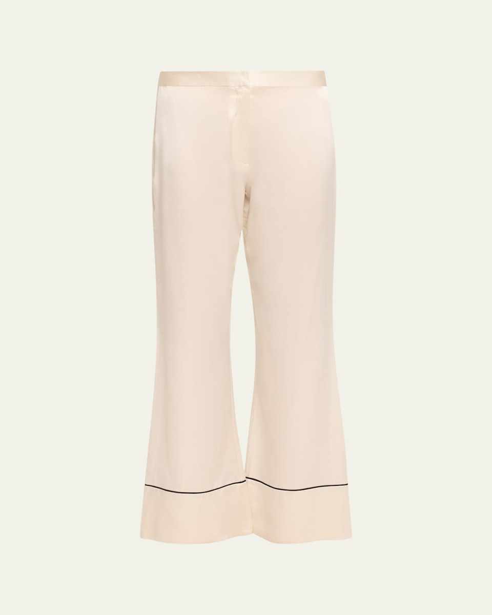 Wide-Leg Silk Pants