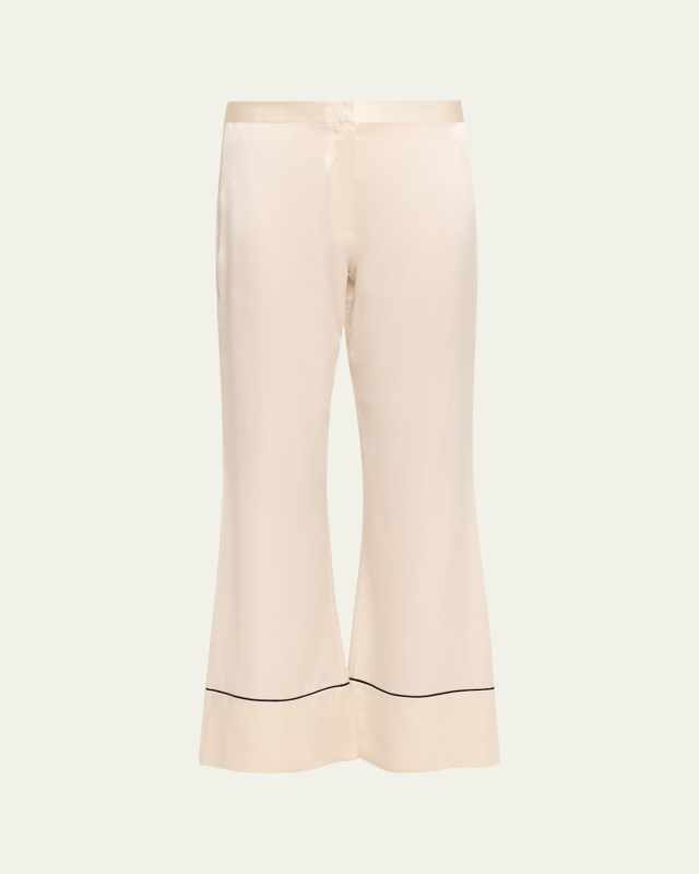 Wide-Leg Silk Pants