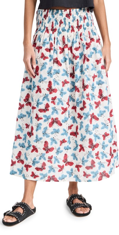 THE GREAT. The Viola Skirt Butterfly Floral