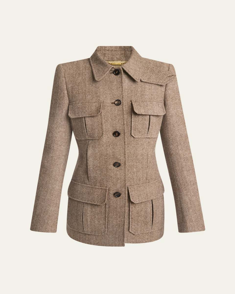 Herringbone Boyish Wool Jacket