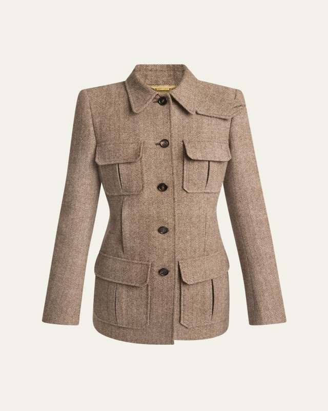 Herringbone Boyish Wool Jacket