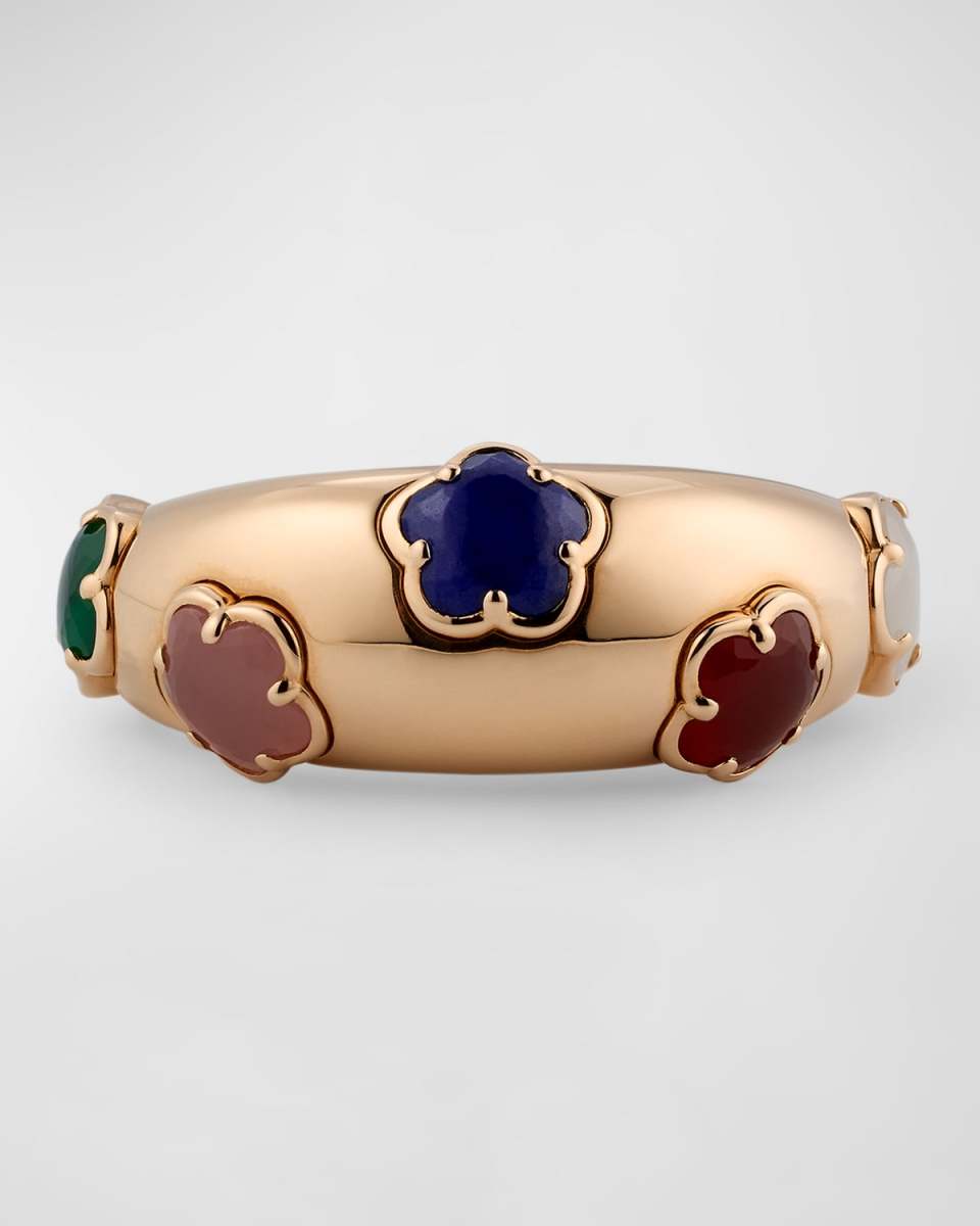 Figlia Dei Fiori 18K Rose Gold Mixed Stone Ring, Size 6.5