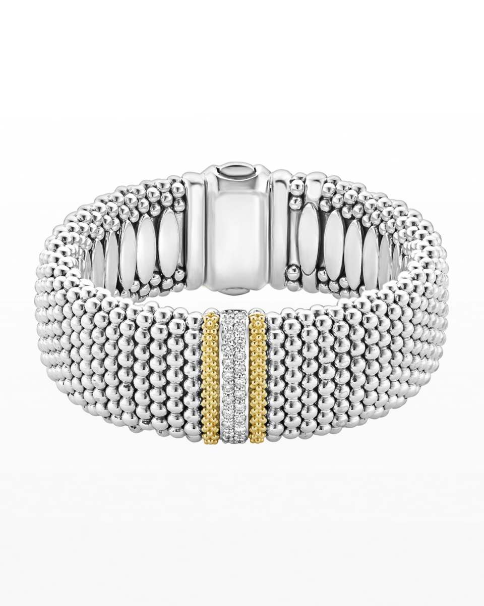 Diamond Lux Caviar 23mm Single-Station Bracelet