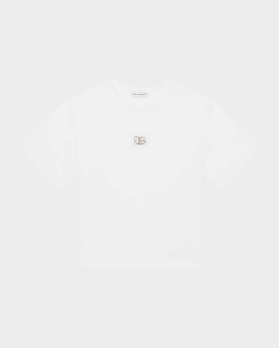 Girl's Embellished Interlocked Logo-Print T-Shirt, Size 8-14