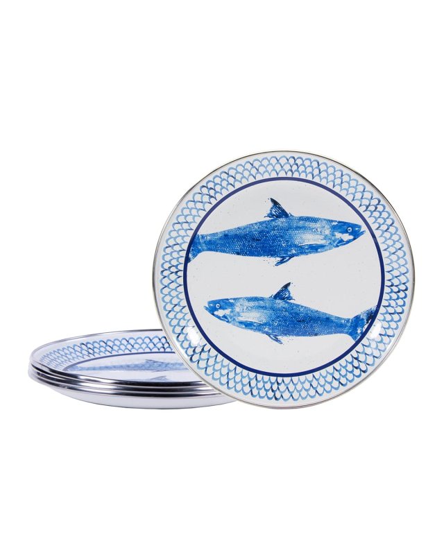 Fish Camp Sandwich Plates, Set of 4