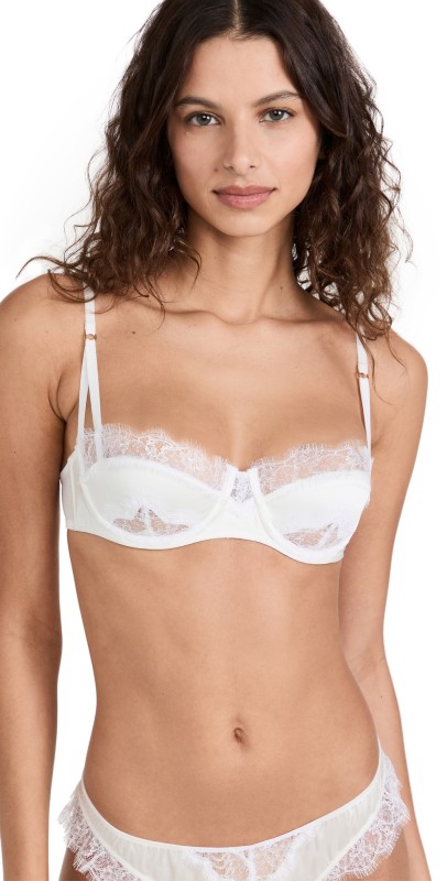 Kiki De Montparnasse Lace Inset Balconette Bra Ivory