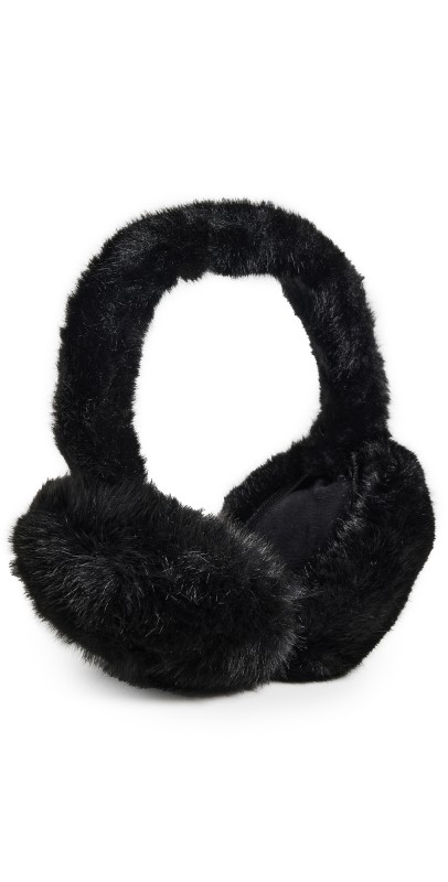 Hat Attack Faux Fur Earmuffs Black
