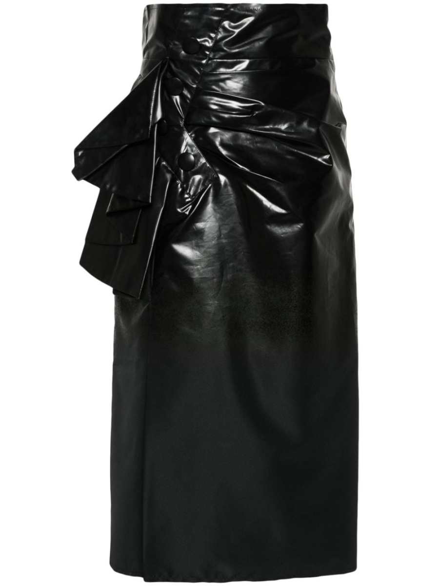 coated midi skirt