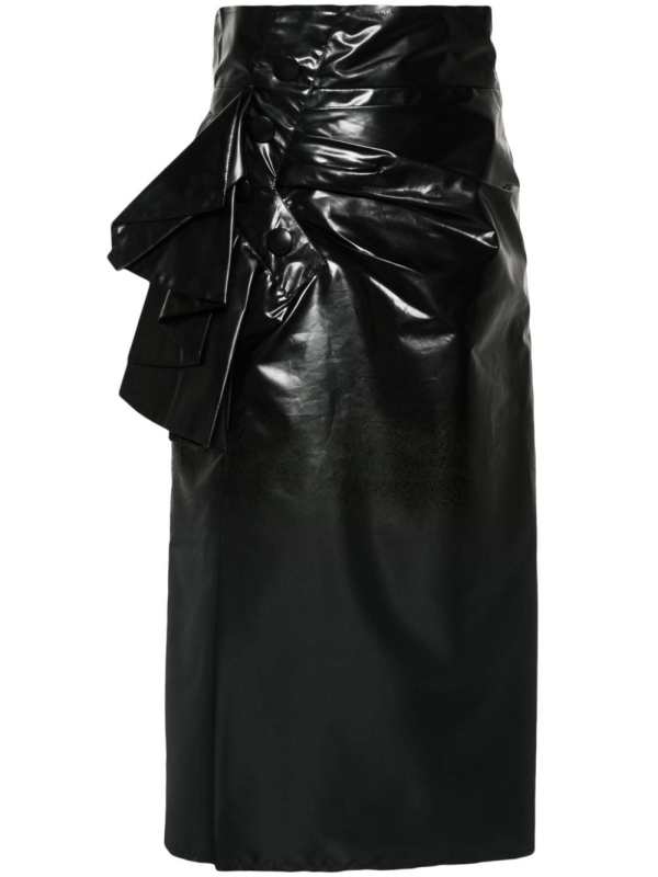 coated midi skirt