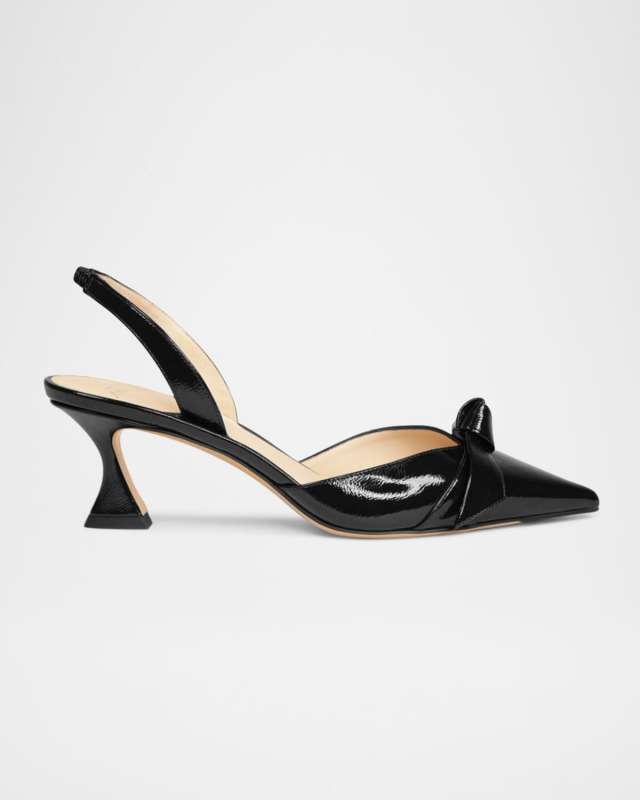 Clarita Leather Bow Slingback Pumps