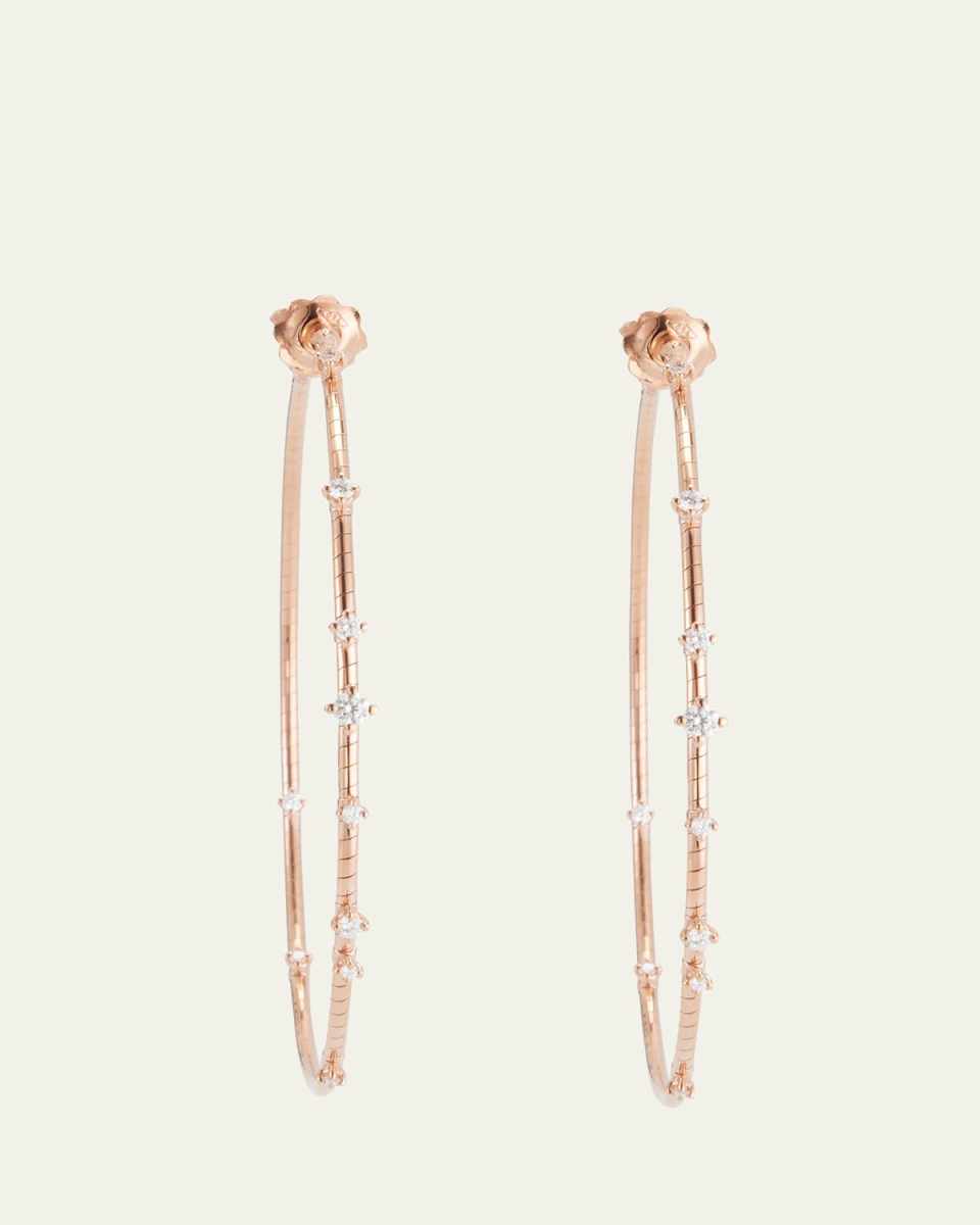 18K Yellow Gold 60mm Diamond Hoop Earrings