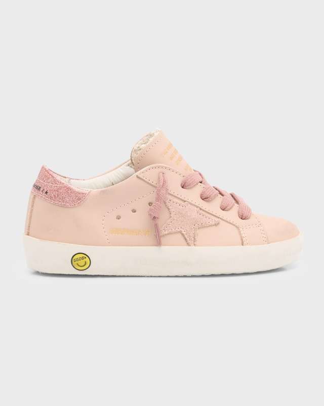 Girl's Superstar Pink Suede Low-Top Sneakers, Kids