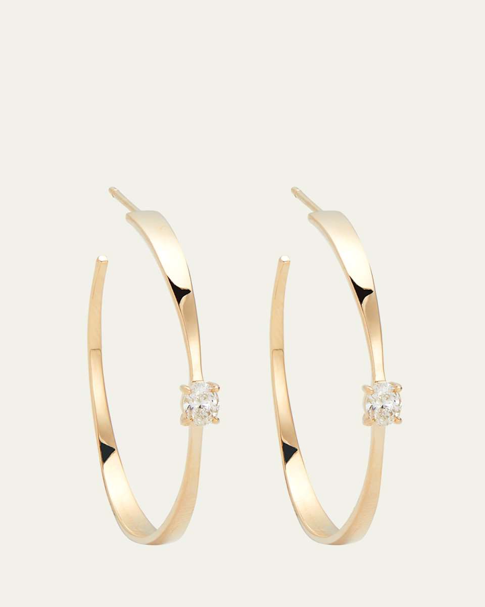 Small Solo Oval Graduating Hoop Earrings, 32mm