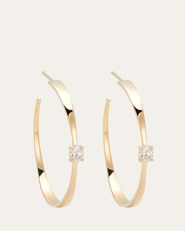Small Solo Oval Graduating Hoop Earrings, 32mm