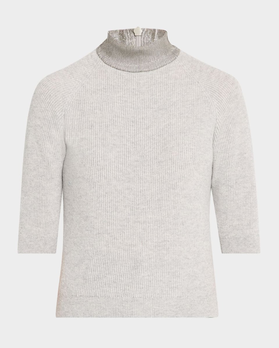 Cashmere Turtleneck with Monili Detail