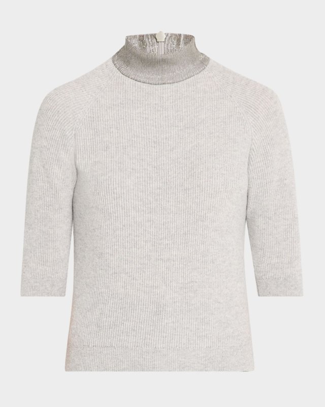Cashmere Turtleneck with Monili Detail