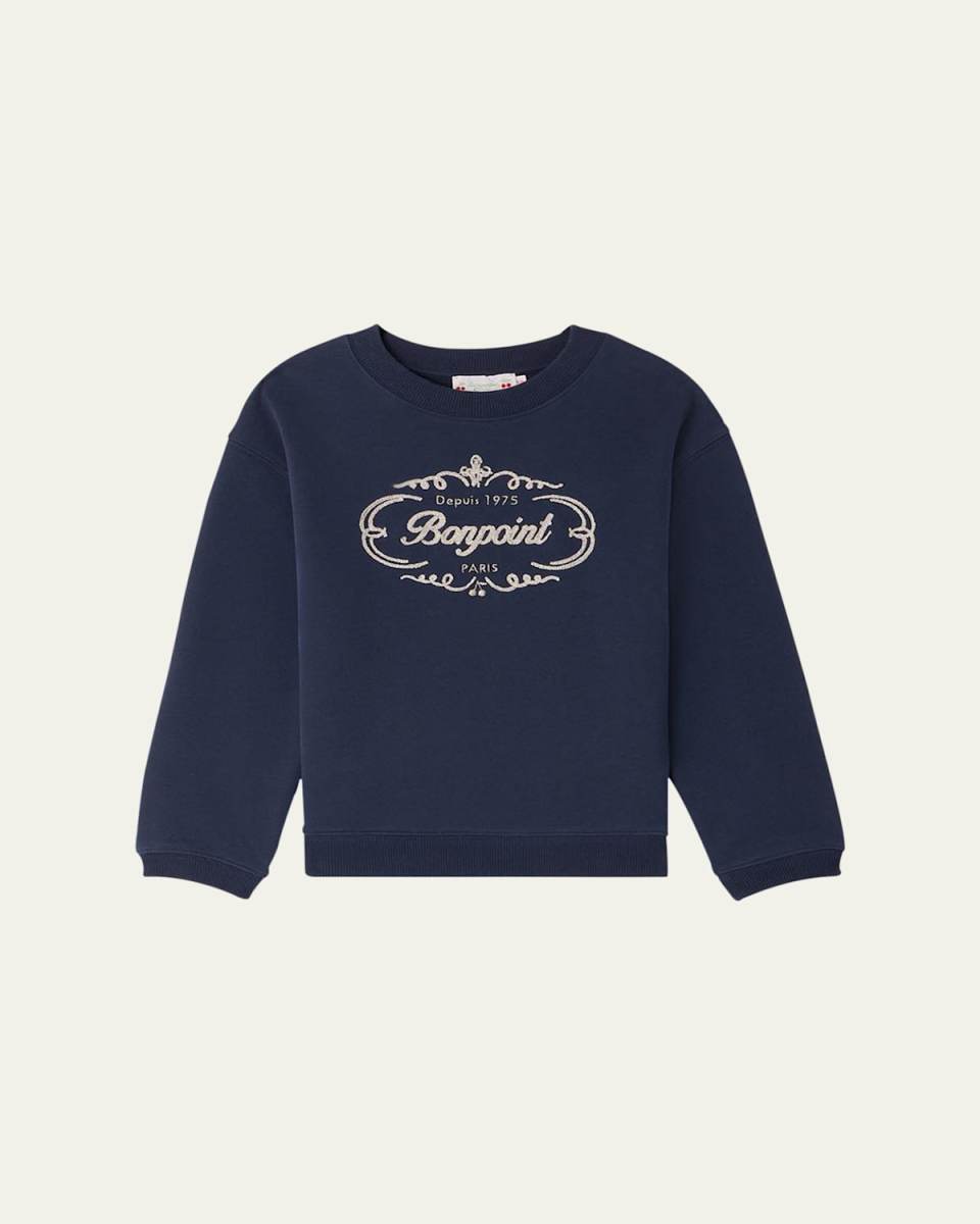 Girl's Tayla Logo-Print Sweatshirt, Size 4-12
