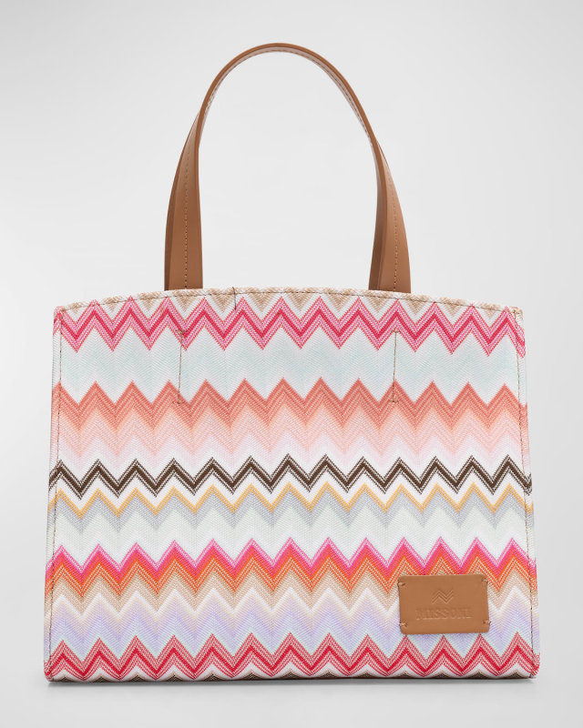 Small Chevron Canvas Tote Bag