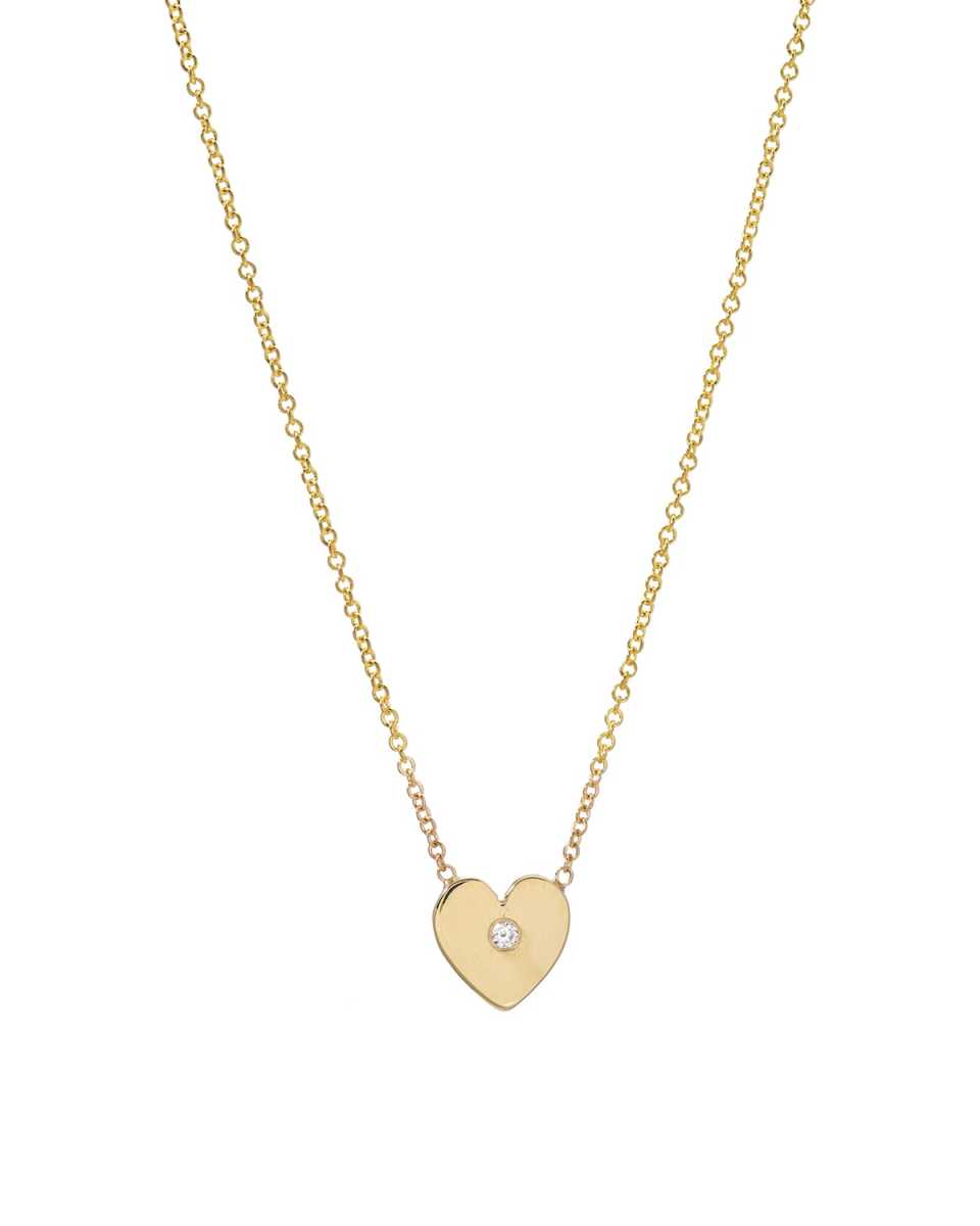 14k Gold 1-Diamond Heart Necklace
