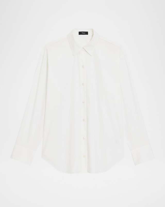 Button-Front Boyfriend Shirt