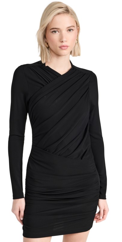 Enza Costa Matte Jersey Wrap Dress Black