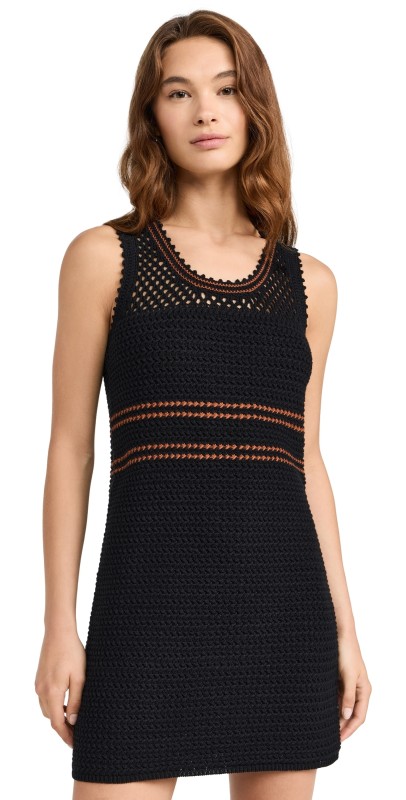 RE/DONE Crochet Mesh Dress Black Combo