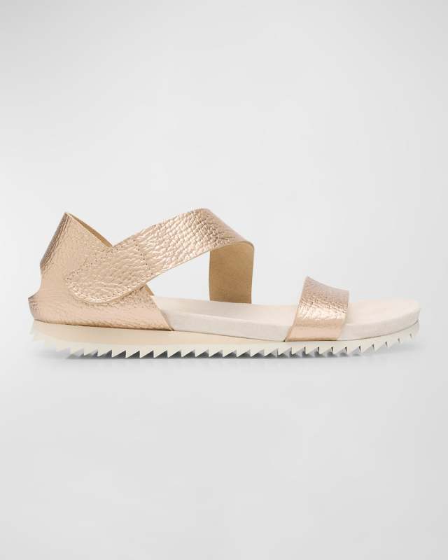 Jedda Metallic Ankle-Grip Comfort Sandals