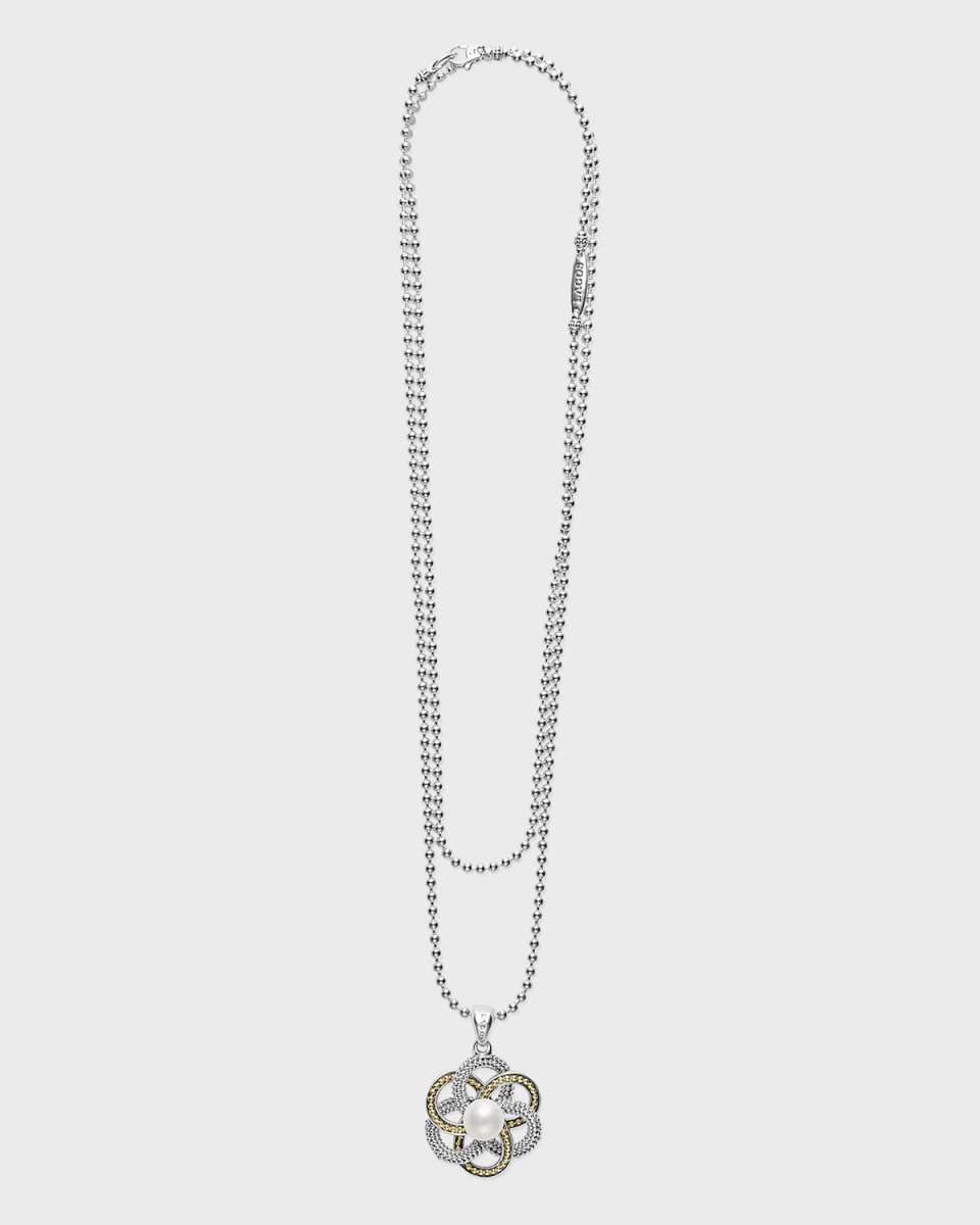 Luna Two-Tone Pearl Pendant Necklace