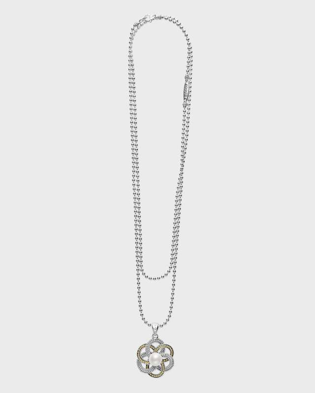 Luna Two-Tone Pearl Pendant Necklace