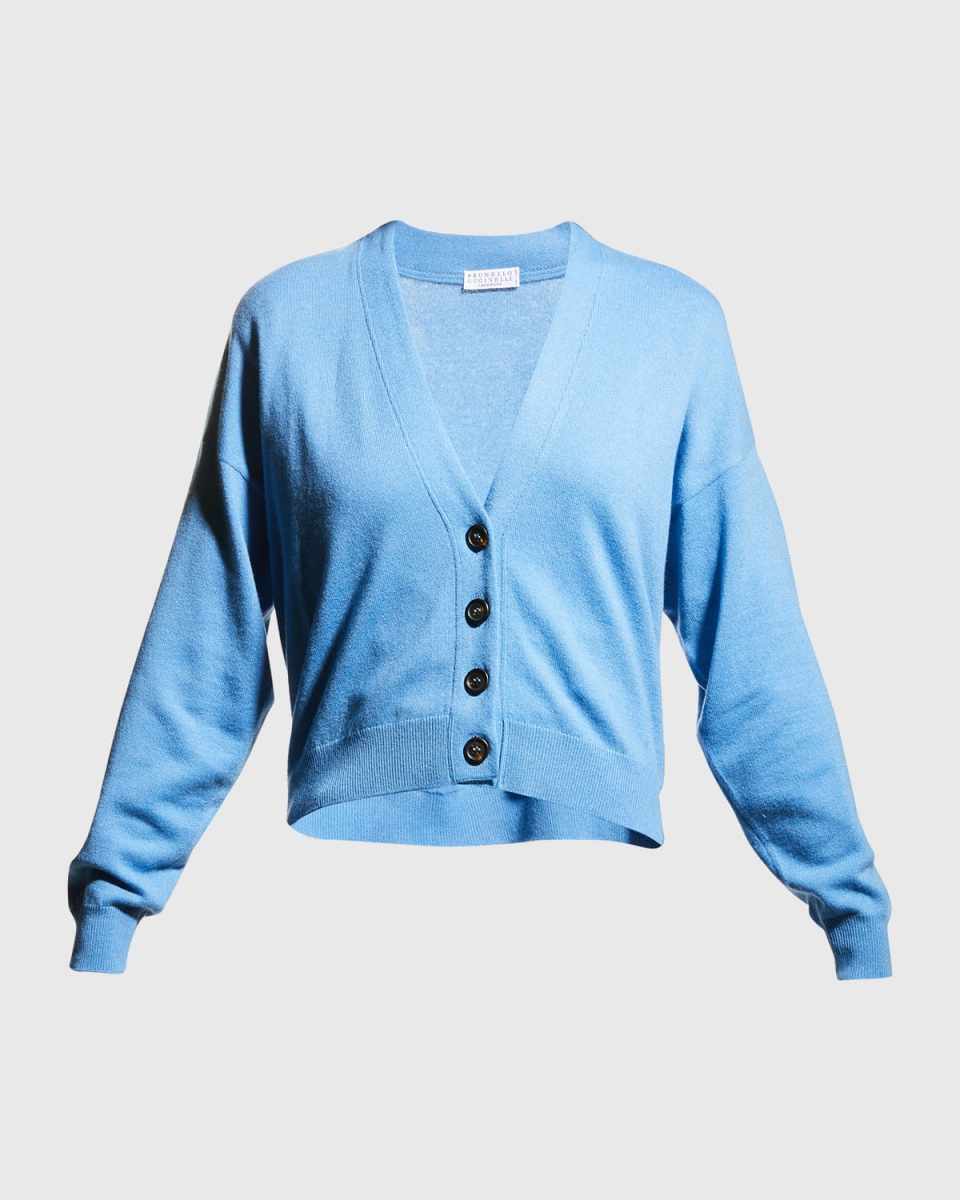 2-Ply V-Neck Cashmere Cardigan