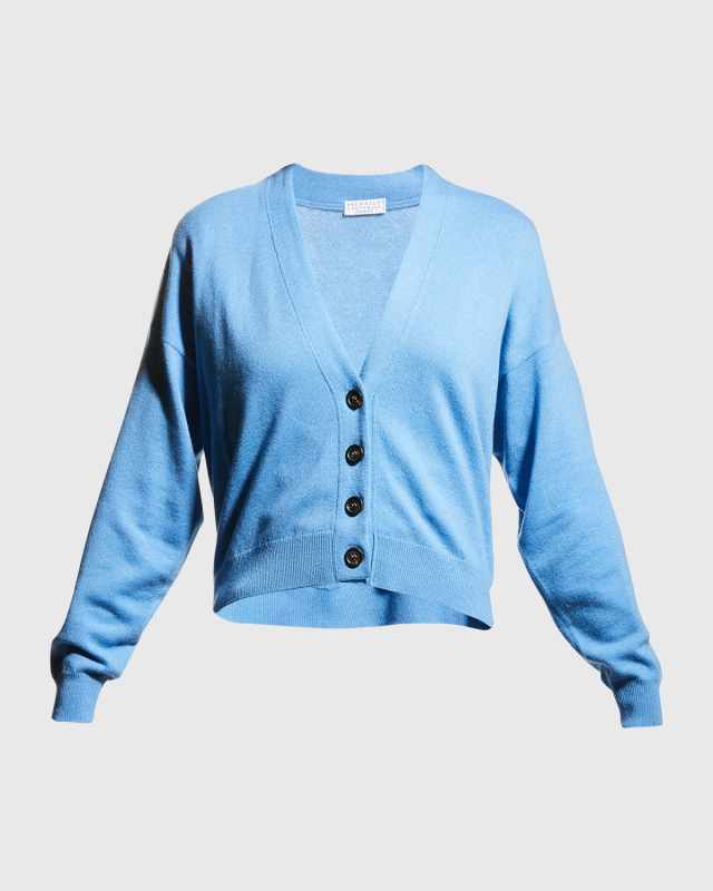 2-Ply V-Neck Cashmere Cardigan