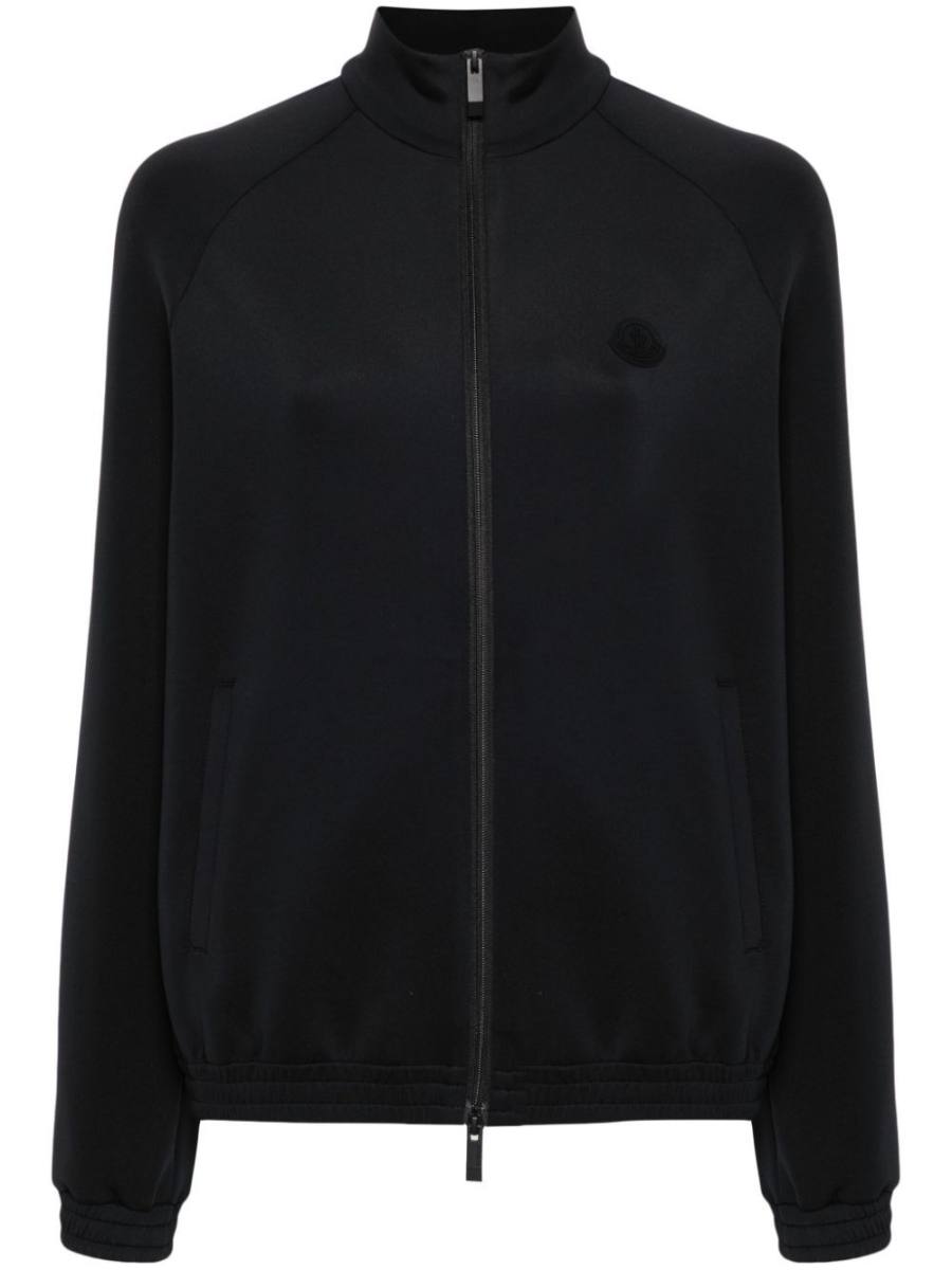 logo-patch zip-up sweatshirt