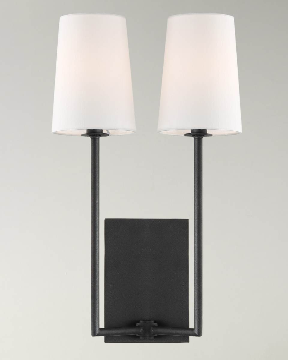 Lena 2-Light Black Forged Wall Mount