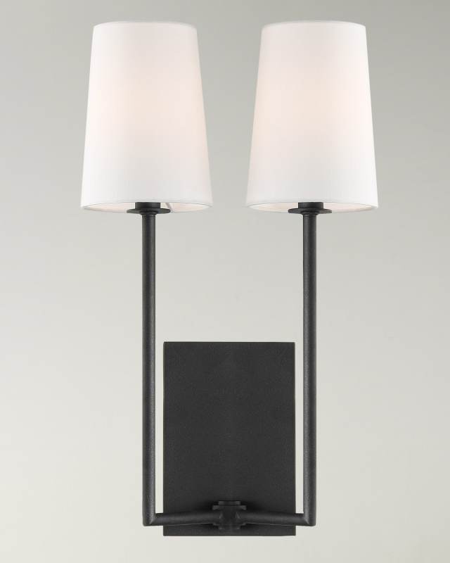 Lena 2-Light Black Forged Wall Mount