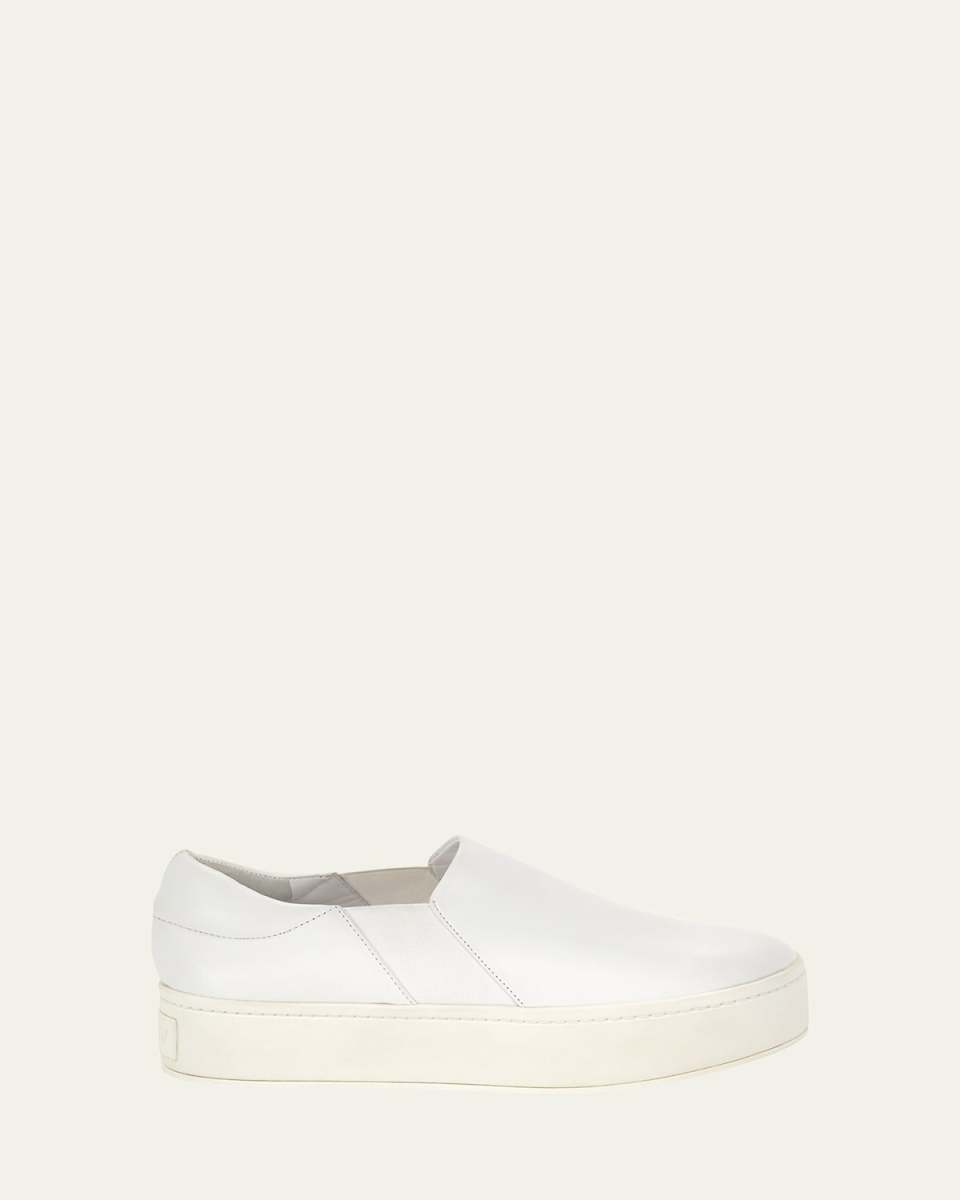 Warren Leather Platform Skate Sneakers, Plaster White