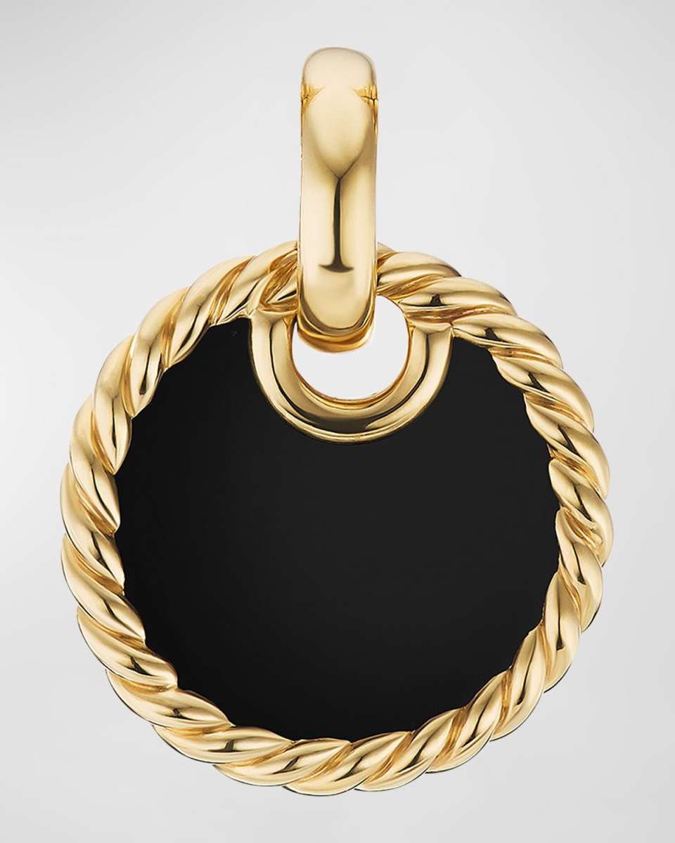 DY Elements Disc Pendant in 18K Gold, 15.5mm