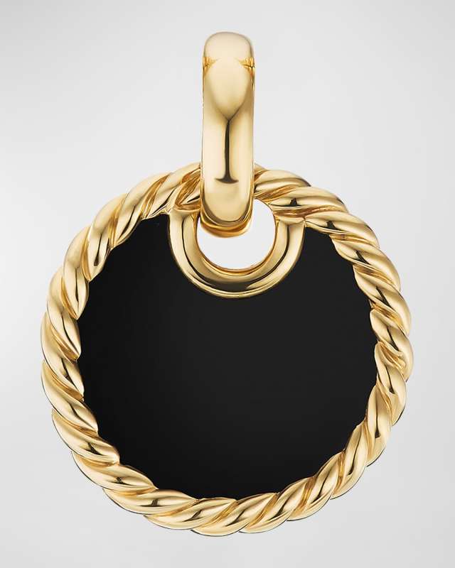DY Elements Disc Pendant in 18K Gold, 15.5mm