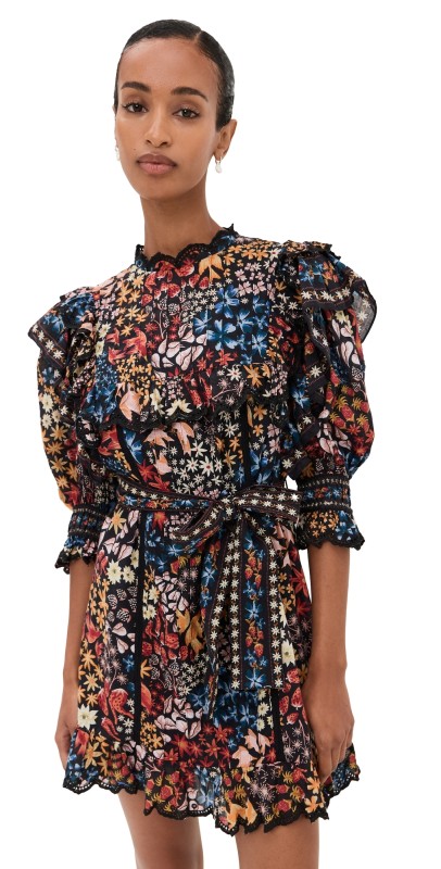 FARM Rio Jujus Garden Black Mini Dress Jujus Garden Black