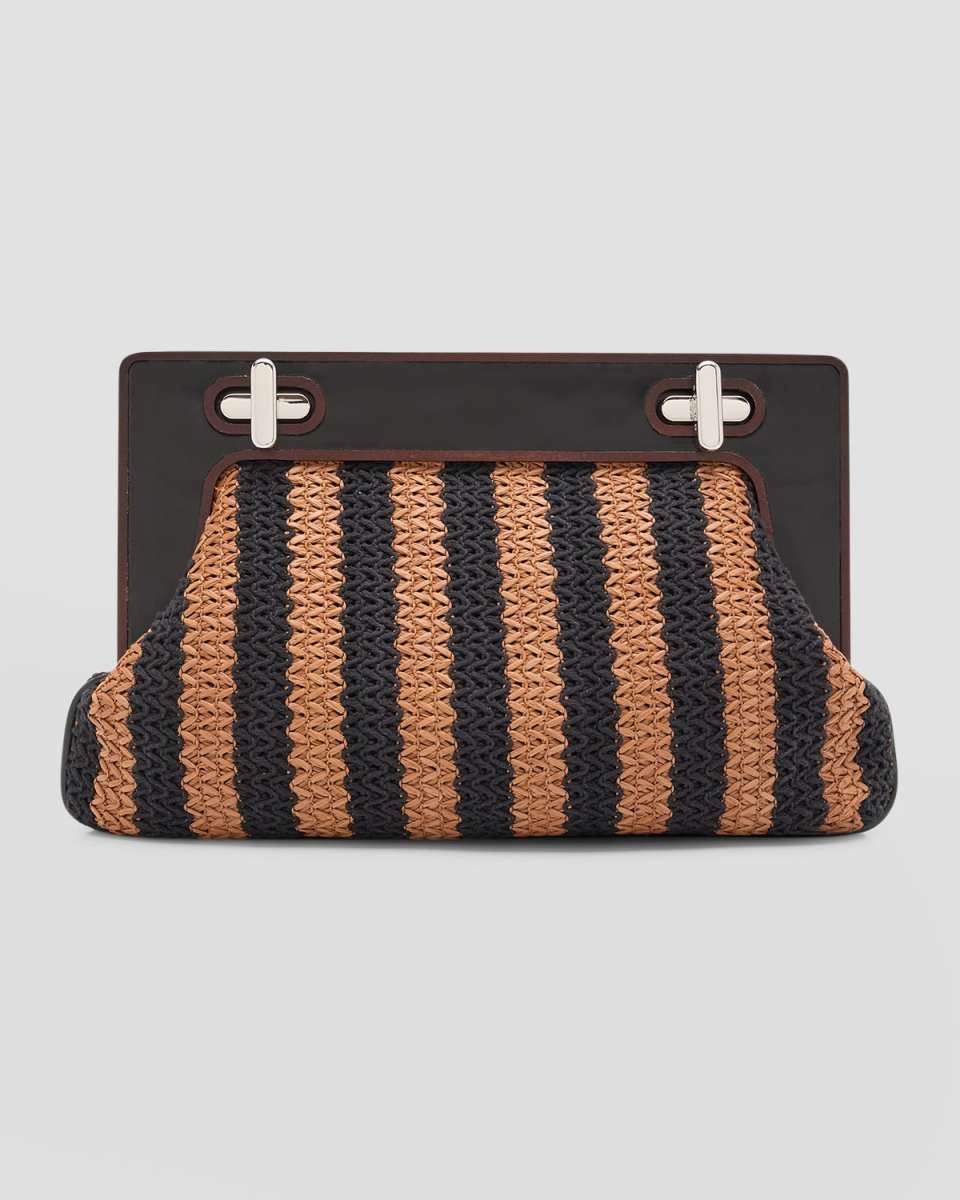 Alba Frame Striped Clutch Bag