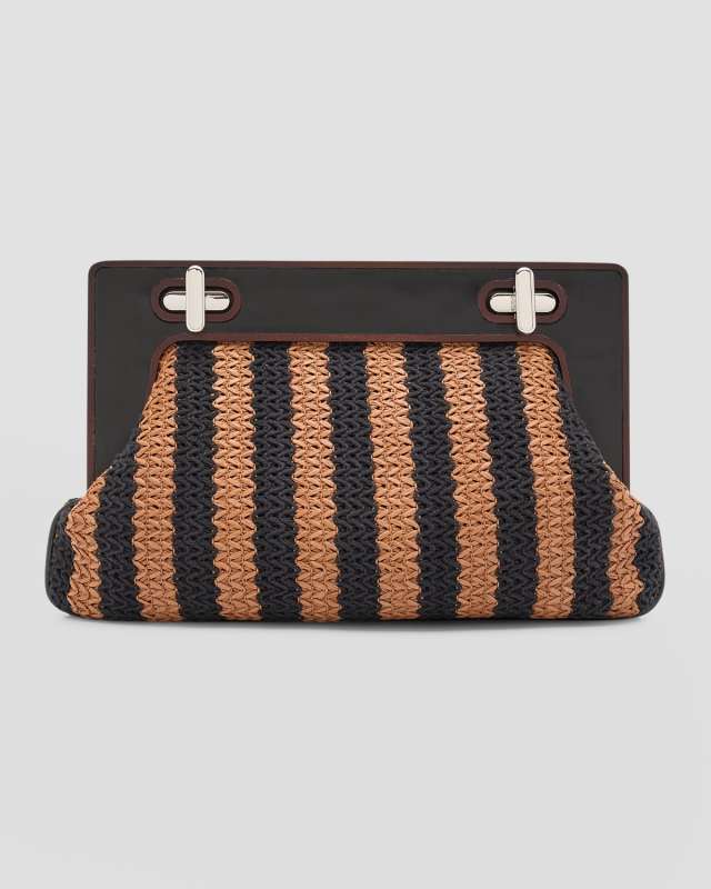 Alba Frame Striped Clutch Bag