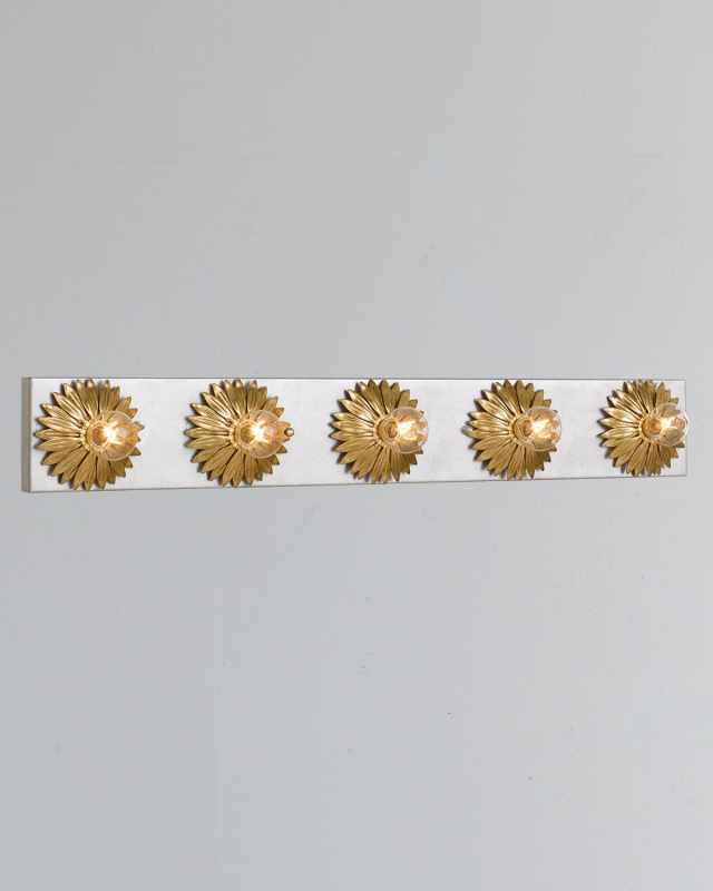 Broche 5-Light Antiqued Gold and Silver Bathroom Vanity