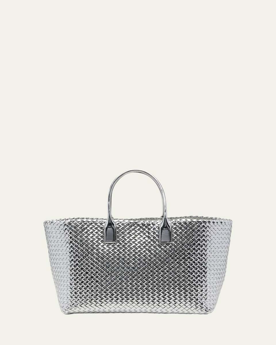 Cabat Large Intreccio Metallic Tote Bag