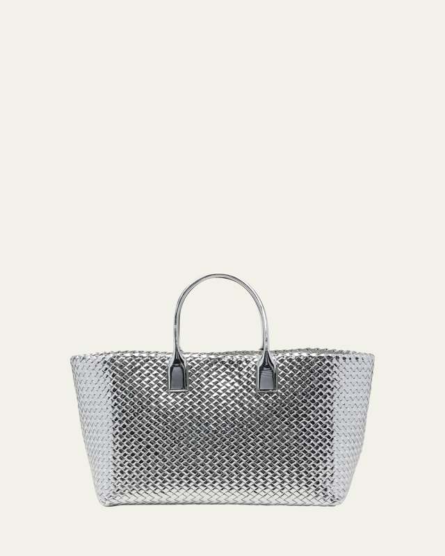 Cabat Large Intreccio Metallic Tote Bag