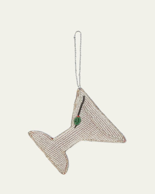 Martini Beaded Christmas Ornament