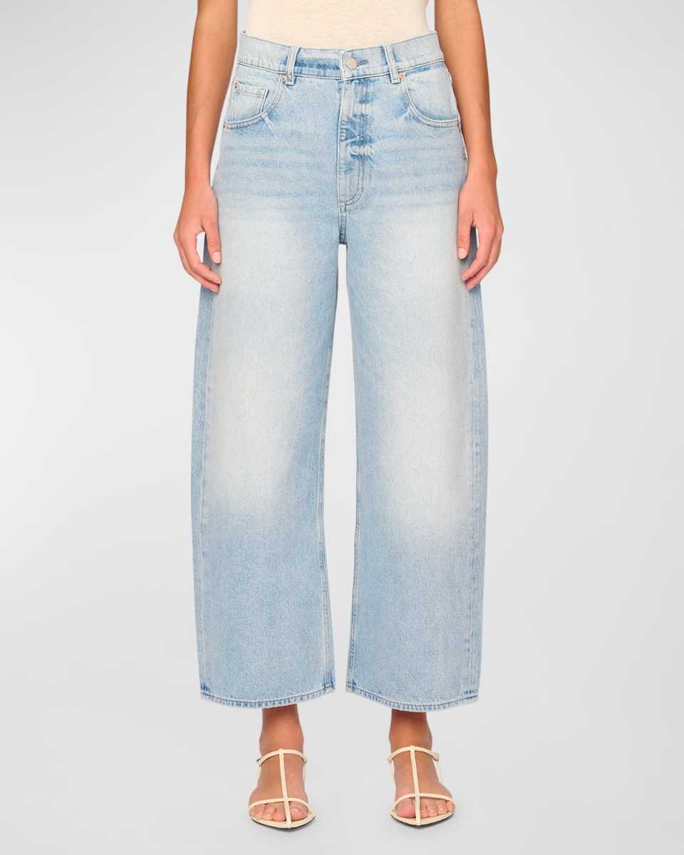 Taylor Barrel-Leg Ultra High Rise Crop Jeans