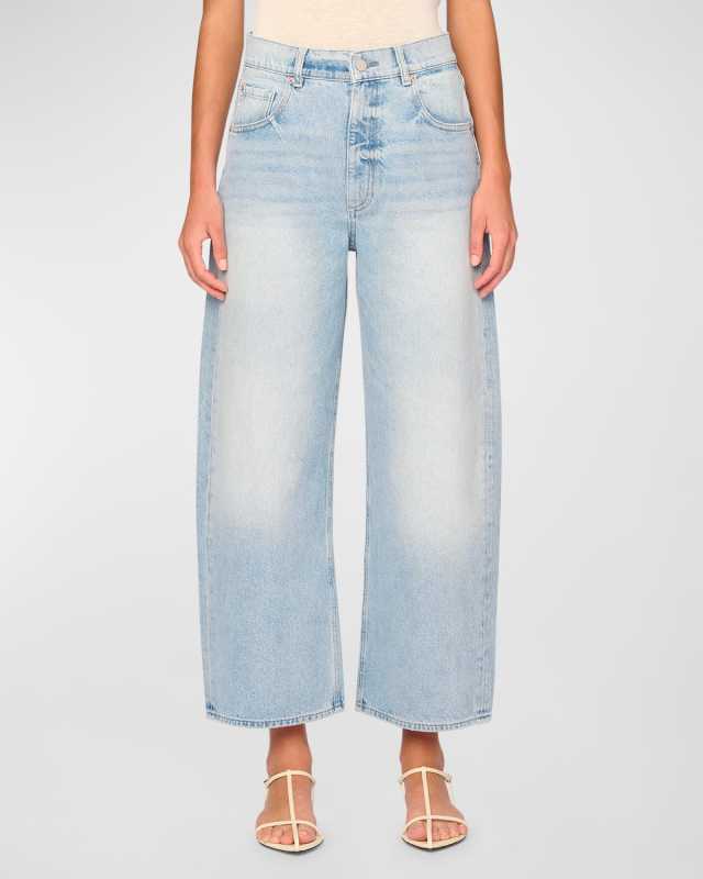 Taylor Barrel-Leg Ultra High Rise Crop Jeans