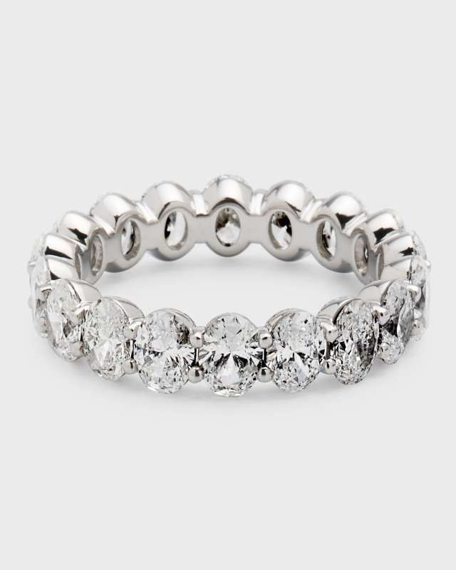 Platinum Oval FG/VS Diamond Eternity Band, Size 6, 4.5tcw