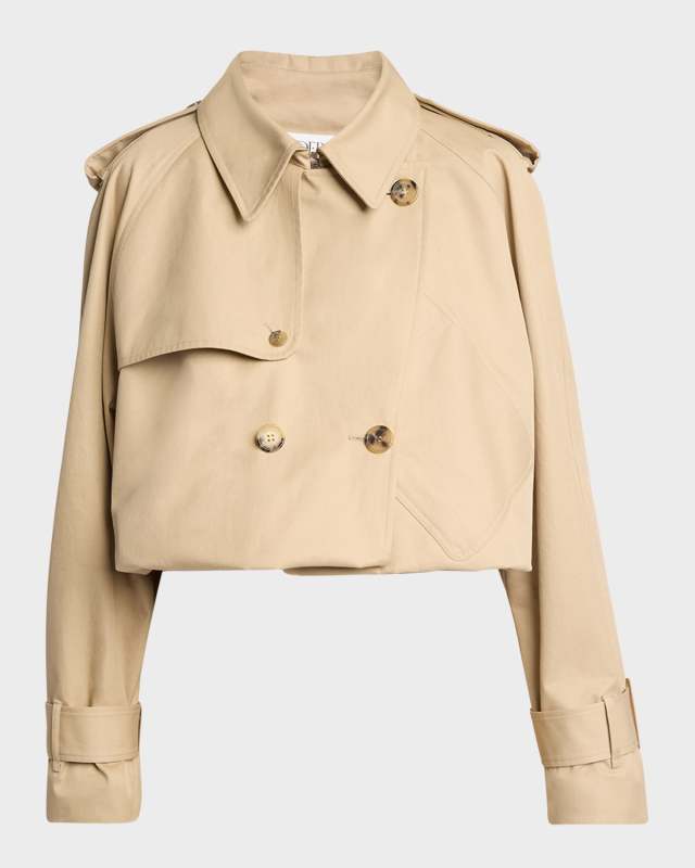Cropped Double-Breasted Trench Coat
