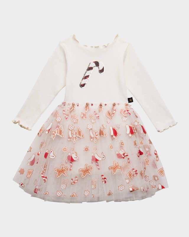 Girl's Candy Cane Combo Tutu Dress, Size 12M-8